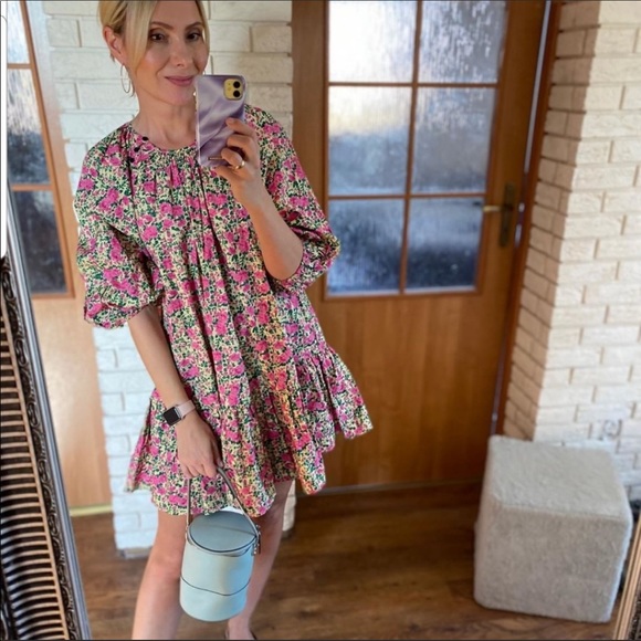 Zara puff shoulder print floral dress - Picture 8 of 10